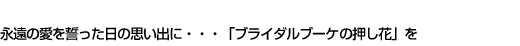 永遠の愛を誓った日の思い出に・・・「ブライダルブーケの押し花」を